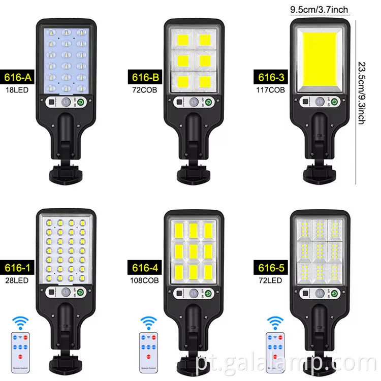 Luz do jardim solar ao ar livre com sensor de movimento e controle remoto